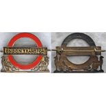 London Transport Tramways District Inspector's solid-silver and enamel CAP BADGE with 'gold'-plating