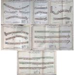 Collection (6) of 1905 LONDON TRAMWAY PLANS 'Suggested Surface Tramway Routes....showing nature of