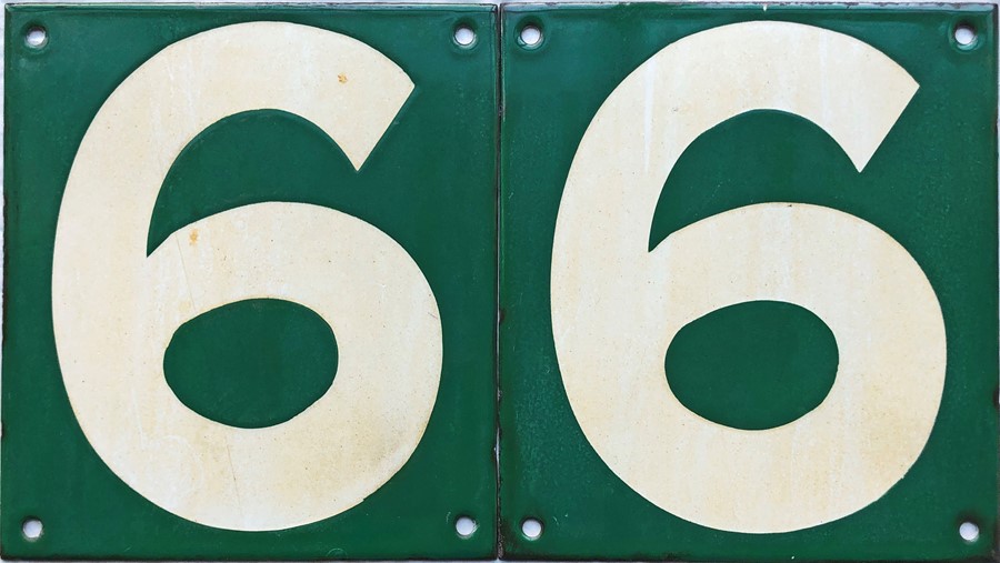 Pair of British Railways (Southern Region) enamel CAR STOP SIGNS, both are no 6. In good, ex-use