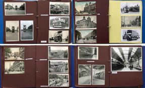 2 large albums of loose-mounted PHOTOGRAPHS/POSTCARDS compiled by the late Alan A Jackson, historian