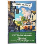 1950s Bristol Tramways & Carriage Company double-crown POSTER 'Travel by Coach' by Frederick