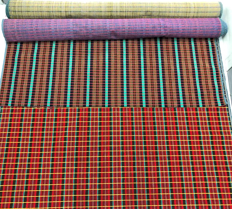 2 sections of famous London Transport SEAT MOQUETTE comprising approx 3.5 metres of the