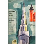 1957 London Transport double-royal POSTER 'Christopher Wren' by Hans Unger (1915-1975) who