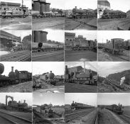 Quantity (100+) of 1940s/50s b&w STEAM RAILWAY NEGATIVES (120-size, 6cm x 6cm) taken by the