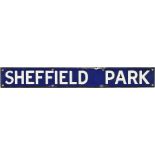 Southern Railway indicator board ENAMEL PLATE 'Sheffield Park' probably from the departures board at