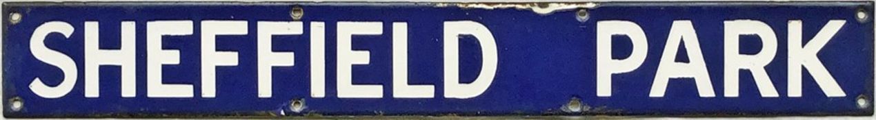 Southern Railway indicator board ENAMEL PLATE 'Sheffield Park' probably from the departures board at