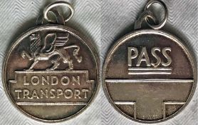 London Transport solid silver PASS as issued to very senior staff to provide them with free travel