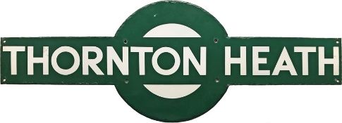 Southern Railway enamel STATION TARGET SIGN from Thornton Heath on the former LBSCR Brighton main