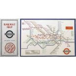 1935 London Underground diagrammatic, card POCKET MAP designed by Henry Beck. This is issue No 1,