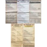 Selection (4) of London Transport TROLLEYBUS FARECHARTS comprising single-sided, paper issues for