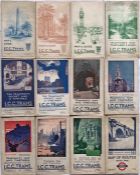 Selection (12) of LCC Tramways POCKET MAPS comprising issues dated 10/24, 5/25, 11/25, 5/27, undated
