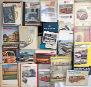 Very large quantity (100++) of Bus & Coach MANUFACTURERS' BROCHURES, PRESS PACKS & SPECIFICATION