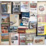 Very large quantity (100++) of Bus & Coach MANUFACTURERS' BROCHURES, PRESS PACKS & SPECIFICATION