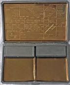 1930s CIGARETTE CASE with engraved London Underground map on the inside including pre-WW2 bullseye