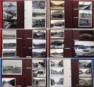 3 large albums of loose-mounted PHOTOGRAPHS/POSTCARDS compiled by the late Alan A Jackson, historian