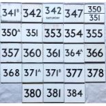 Quantity (23) of London Transport bus stop enamel E-PLATES, all from the northern Country Area and