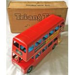 c1960 Tri-ang tinplate, large-scale London Transport Routemaster double-deck MODEL BUS from the