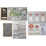 Selection (8) of Underground-related GUIDES & MAPS comprising c1908 British Tea Table LONDON GUIDE