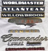 Selection (9) of alloy vehicle MANUFACTURERS' PLATES including Leyland (various), Willowbrook,