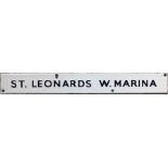 British Railways (Southern Region) enamel DEPARTURE INDICATOR PLATE 'St Leonards W. Marina',