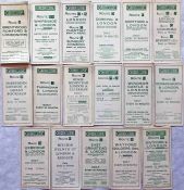 Selection (17) of 1932 Green Line Coaches Ltd TIMETABLE LEAFLETS for individual routes lettered from