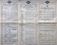 Trio of 1923/24 Metropolitan Electric Tramways (Underground Group) tram stop PANEL TIMETABLES