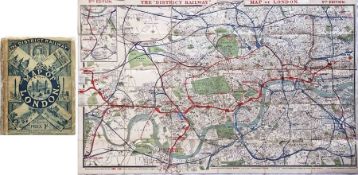 c1892 District Railway Map of London, 5th edition (1st version). It shows the the world's first