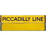 London Underground Standard or 38-Stock enamel CAB DESTINATION PLATE for the Piccadilly Line in