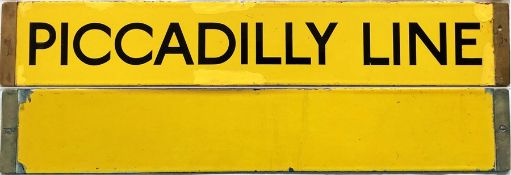 London Underground Standard or 38-Stock enamel CAB DESTINATION PLATE for the Piccadilly Line in