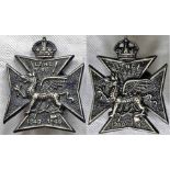 Pair of WW2 London Transport HOME GUARD LAPEL BADGES issued to staff who served in the 46th