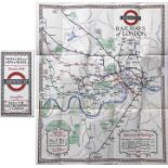 1928 London Underground POCKET MAP of the Electric Railways of London "What to see and how to