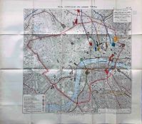 1903 MAP of London prepared for the Royal Commission on London Traffic and showing the 1846 proposed