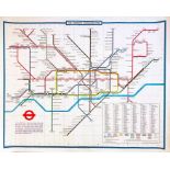 1976 (July) London Underground quad-royal POSTER MAP designed by Paul E Garbutt. Shows the Fleet