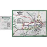 1911 London Underground POCKET MAP. Shows the CLR extension to Liverpool St under construction,