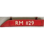 London Transport Routemaster bonnet FLEETNUMBER PLATE from RM 1129. The original RM 1129 entered