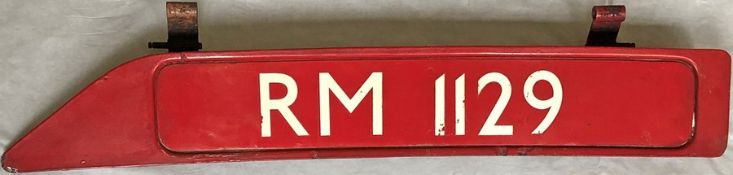 London Transport Routemaster bonnet FLEETNUMBER PLATE from RM 1129. The original RM 1129 entered