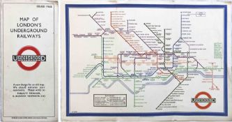 1933 first edition of the H.C. Beck London Underground diagrammatic card POCKET MAP with the