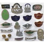 Quantity (21) of 1950s-70s bus UNIFORM BADGES & BUTTONS (driver, conductor, inspector etc) from a