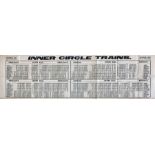 1905 TIMETABLE POSTER for Inner Circle Trains on the London Underground. Dated December 1905 until