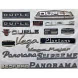 Selection (17) of COACH MANUFACTURERS' PLATES including Duple, Plaxton, Bedford and various body