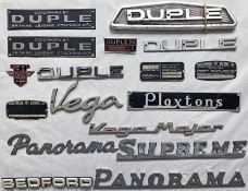 Selection (17) of COACH MANUFACTURERS' PLATES including Duple, Plaxton, Bedford and various body