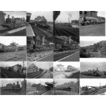 Quantity (c70) of 1940s/50s b&w STEAM RAILWAY NEGATIVES (120-sizes) taken by the railway