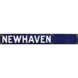 Southern Railway enamel DEPARTURE INDICATOR PLATE 'Newhaven', probably from the departures board