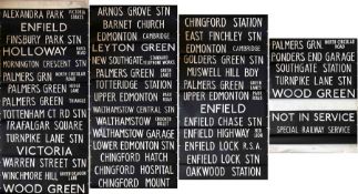 London Transport DESTINATION BLIND for a Routemaster or Metrobus at Palmers Green (AD) garage