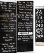 Pair of London Transport RT DESTINATION BLINDS from Edgware (EW) garage comprising a 'B' (front