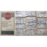 1914/5 London Underground pocket MAP OF THE ELECTRIC RAILWAYS OF LONDON 'What to See & How to See