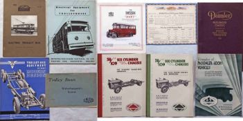 Quantity (10) of 1920s/30s/50s bus & trolleybus MANUFACTURERS' BROCHURES including 1931 Dennis Dart,