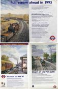 Trio of London Underground 'Steam on the Met' PICTORIAL POSTERS by G P M Green comprising 1993