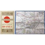 1913 London Underground POCKET MAP 'What to See & How to See it. Stations everywhere'. This is the