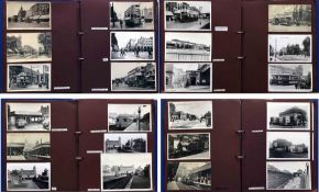 2 large albums of loose-mounted PHOTOGRAPHS/POSTCARDS compiled by the late Alan A Jackson, historian